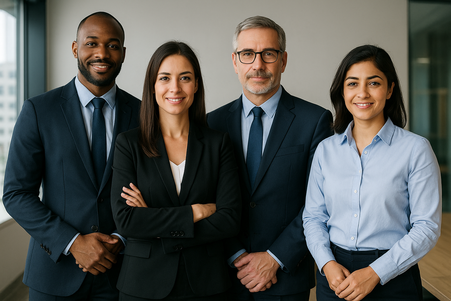 Professional diverse business team representing American Talent LLC services